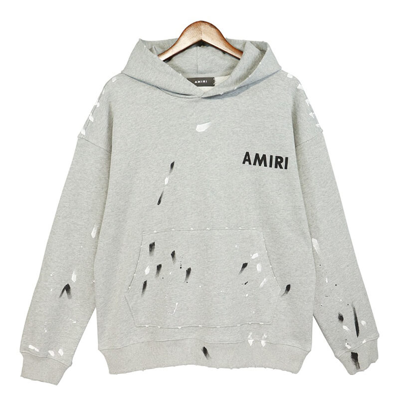 Amiri Paint Splatter Hoodie Grey AMIRI