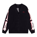 AMIRI Cotton V-Neck Bones Cardigan Sweater Black AMIRI