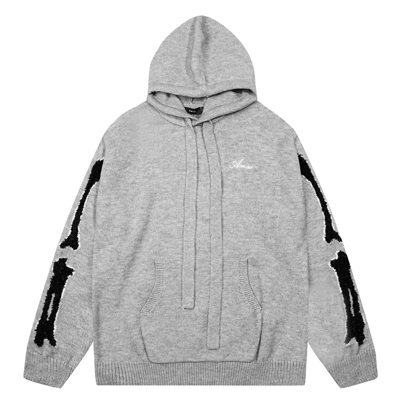 AMIRI Grey Core Knitted Sweater Hoodie AMIRI
