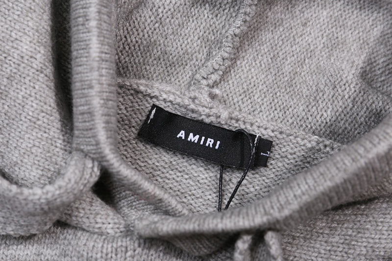 AMIRI Grey Core Knitted Sweater Hoodie AMIRI