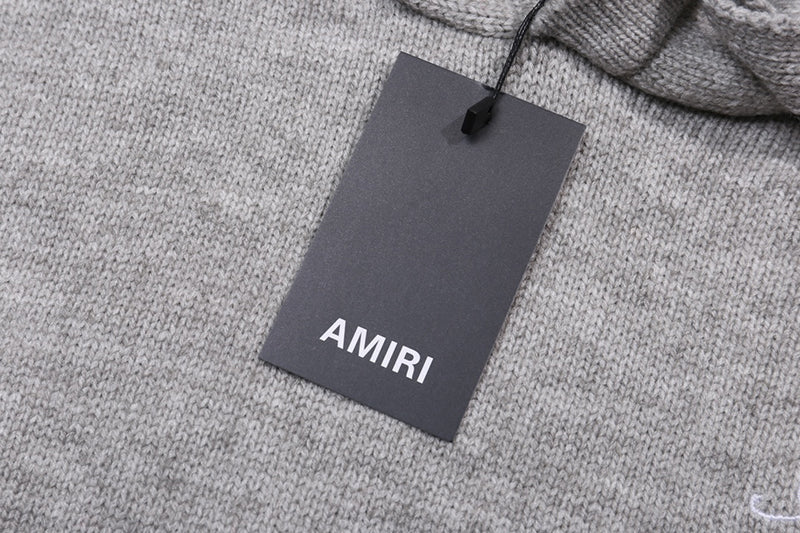 AMIRI Grey Core Knitted Sweater Hoodie AMIRI