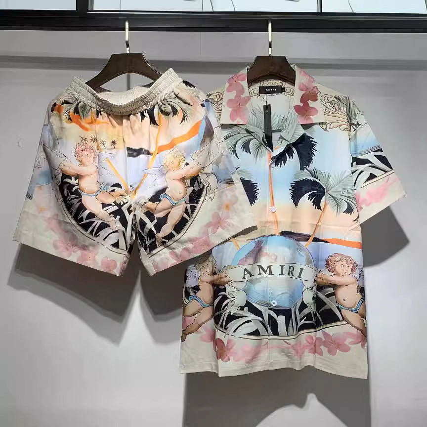 Amiri Men's Cherub Silk Shorts AMIRI