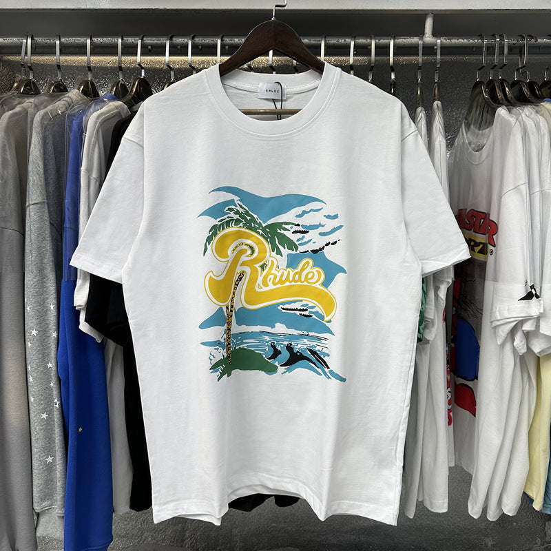 RHUDE REGATTA PALM T-Shirts RHUDE