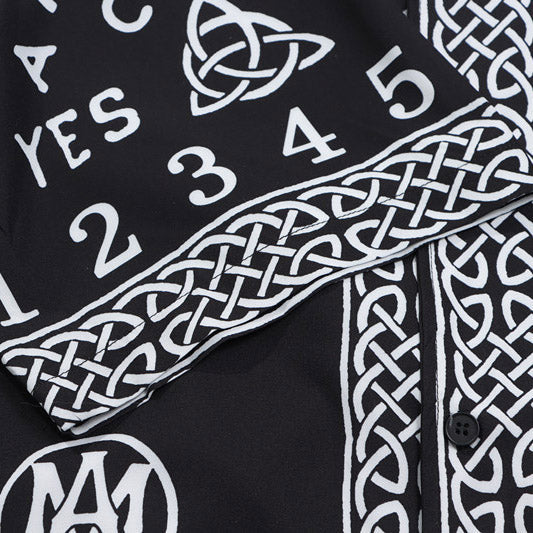 AMIRI Ouija Board Bowling Shirt In Black AMIRI