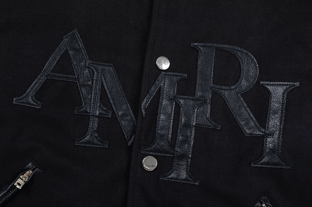 AMlRl Staggered Logo Varsity Jacket AMIRI