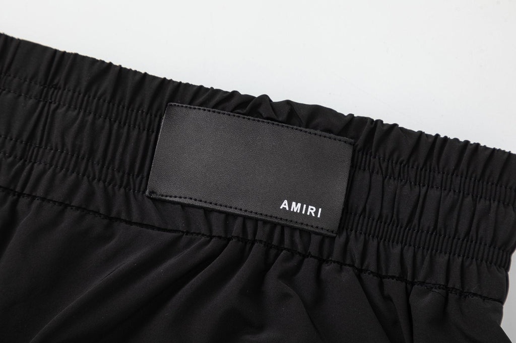 AMIRI Pool Cue Straight-Leg Mid-Length Logo-Print Swim Shorts AMIRI
