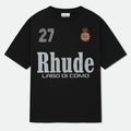RHUDE Men's Black Script Crest T-Shirt RHUDE