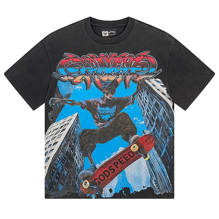GODSPEED Skeleton Skateboarder T-shirt Godspeed