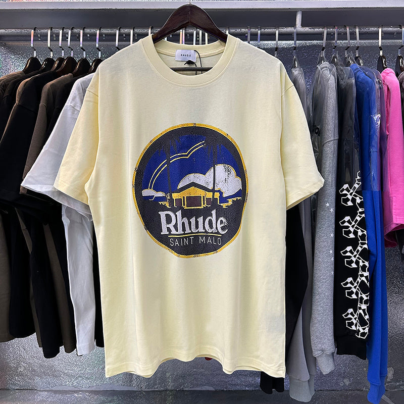 RHUDE Saint Malo Castle Print T-Shirts RHUDE