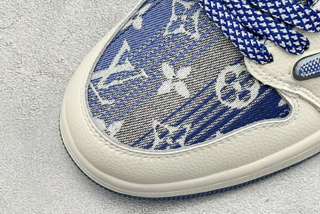 AJ1 Low Travis Scott x LV Blue Monogram Customs
