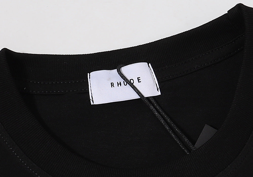 RHUDE micro-logo letter racing print T-shirt RHUDE