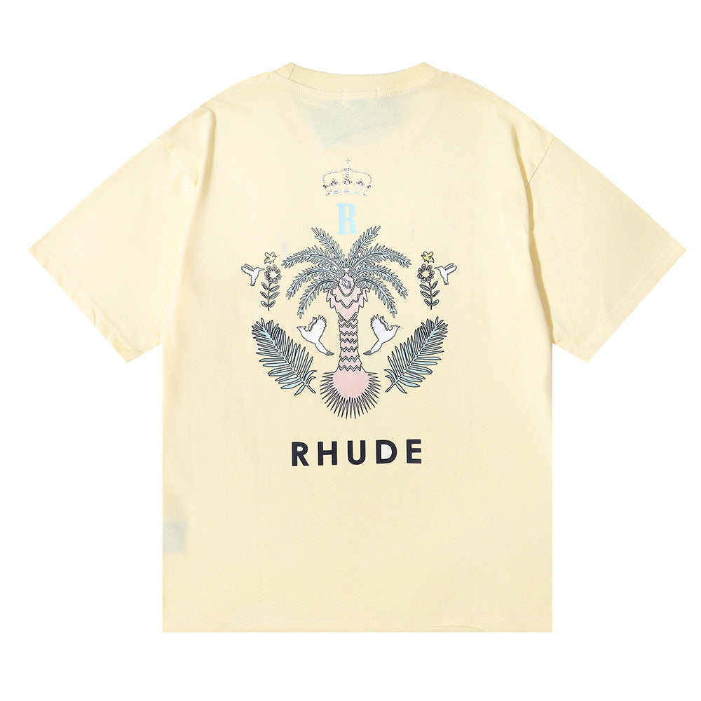 RHUDE island coconut tree print T-Shirts RHUDE