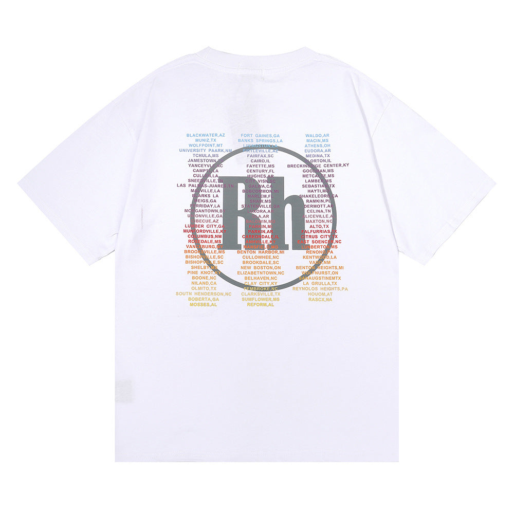 RHUDE micro-logo letter racing print T-shirt RHUDE
