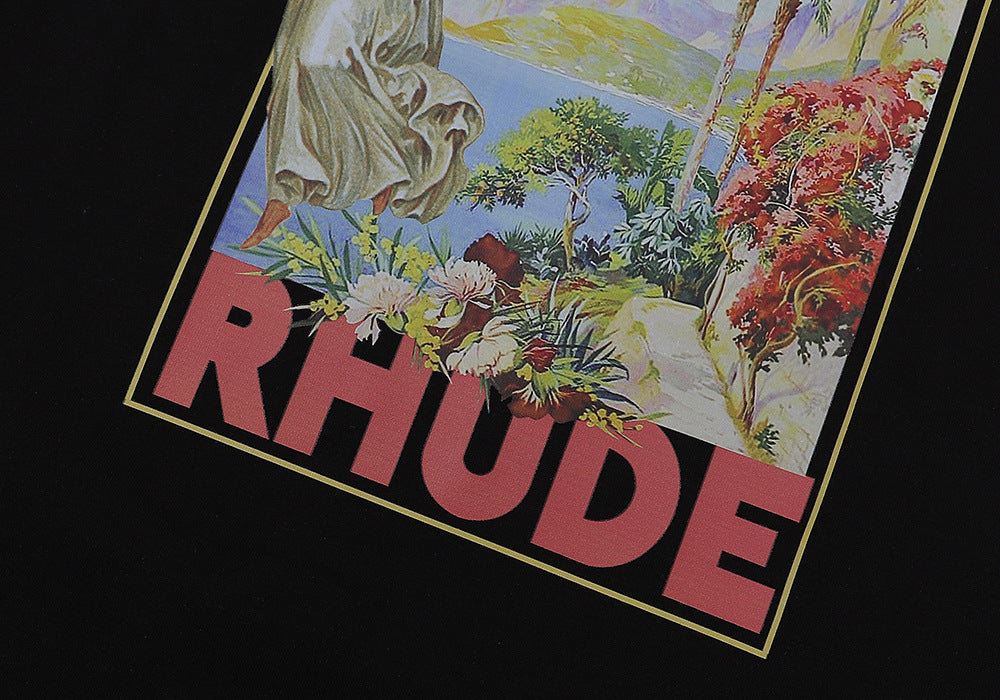 RHUDE Micro Logo Angel Letter Print T-Shirt RHUDE