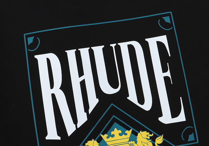 RHUDE Micro Logo Poker Card Printing T-Shirt RHUDE
