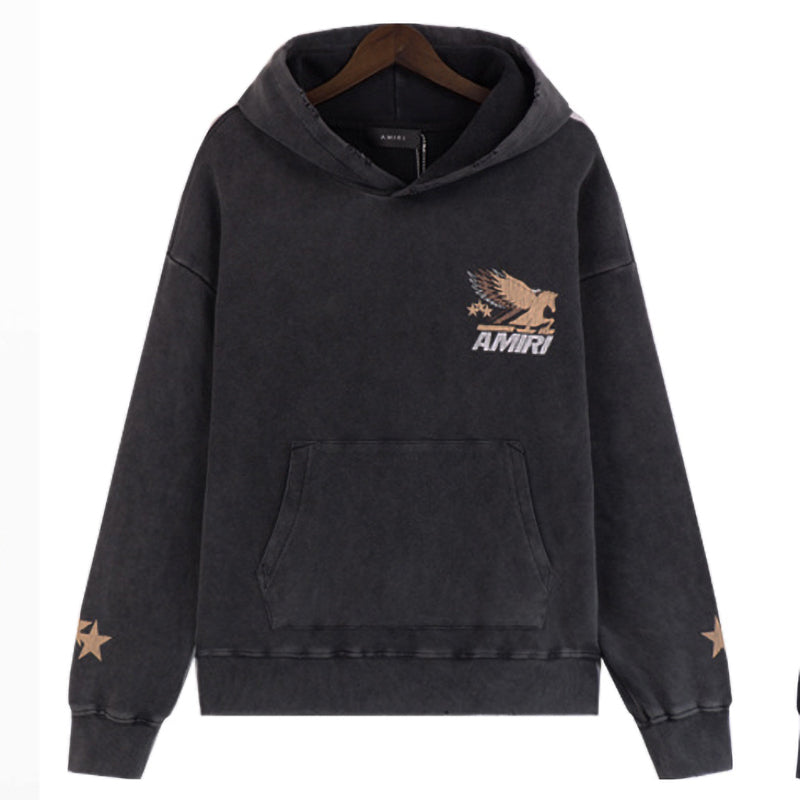 AMlRI Eagle Graphic-Print Cotton-Jersey Hoodies AMIRI