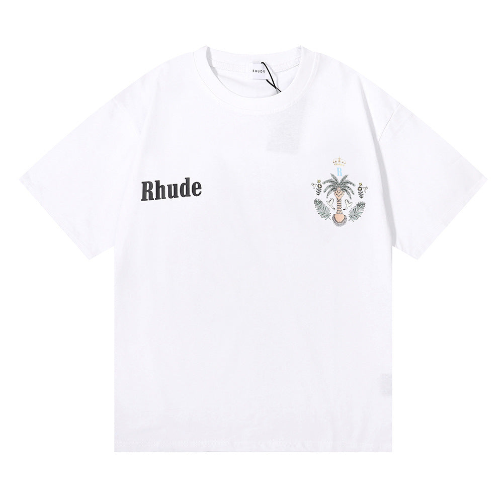 RHUDE island coconut tree print T-Shirts RHUDE